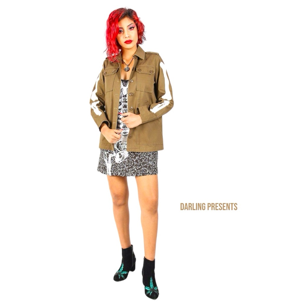 Iron Fist Bone In Military Jacket Women Color Olive Size L